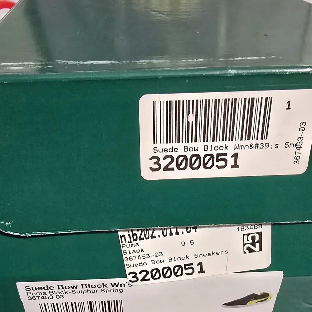Black and green with bow womens puma shoes size 9.5 - Picture 7 of 7